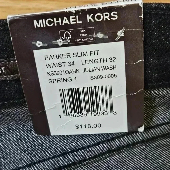 Michael Kors Parker Slim Fit Julian Wash NWT Jeans - Picture 8 of 14